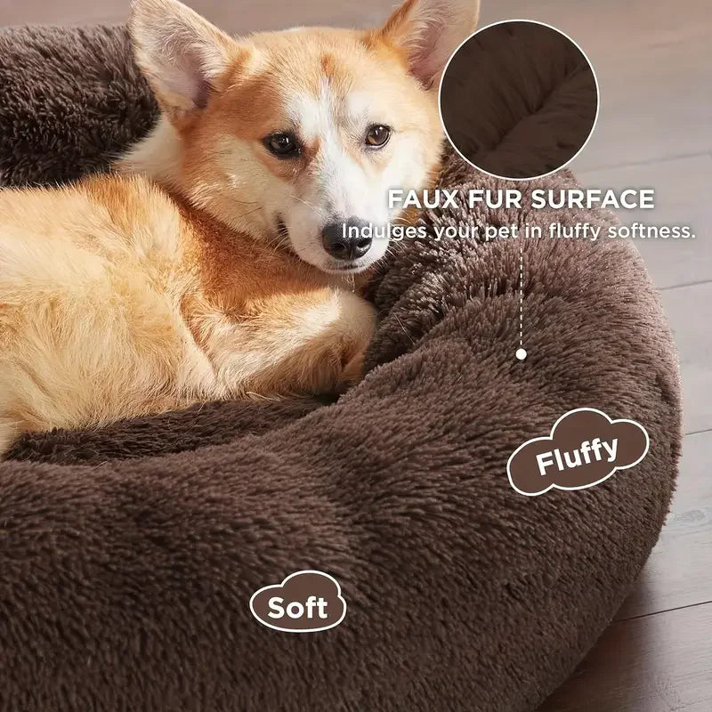 PawsyCozy – Round Plush Pet Bed
(Round Dog Bed | Winter Warm Cat Bed | Washable Plush Basket for Small, Medium & Large Pets)