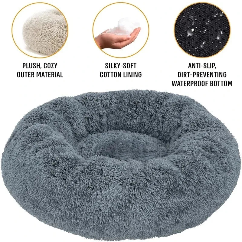 PawsyCozy – Round Plush Pet Bed
(Round Dog Bed | Winter Warm Cat Bed | Washable Plush Basket for Small, Medium & Large Pets)