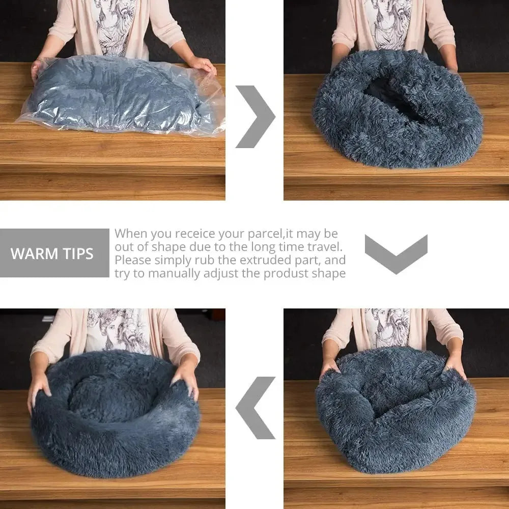 PawsyCozy – Round Plush Pet Bed
(Round Dog Bed | Winter Warm Cat Bed | Washable Plush Basket for Small, Medium & Large Pets)