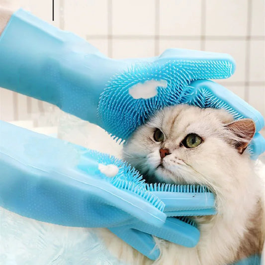 PawsyMagic – Silicone Pet Bathing Gloves
(New Magic Silicone Body Pet Bathing Gloves for Animals | Perfect Shampoo & Massage Brush for Dogs & Cats)
