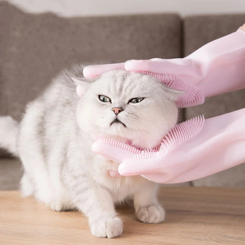 PawsyMagic – Silicone Pet Bathing Gloves
(New Magic Silicone Body Pet Bathing Gloves for Animals | Perfect Shampoo & Massage Brush for Dogs & Cats)